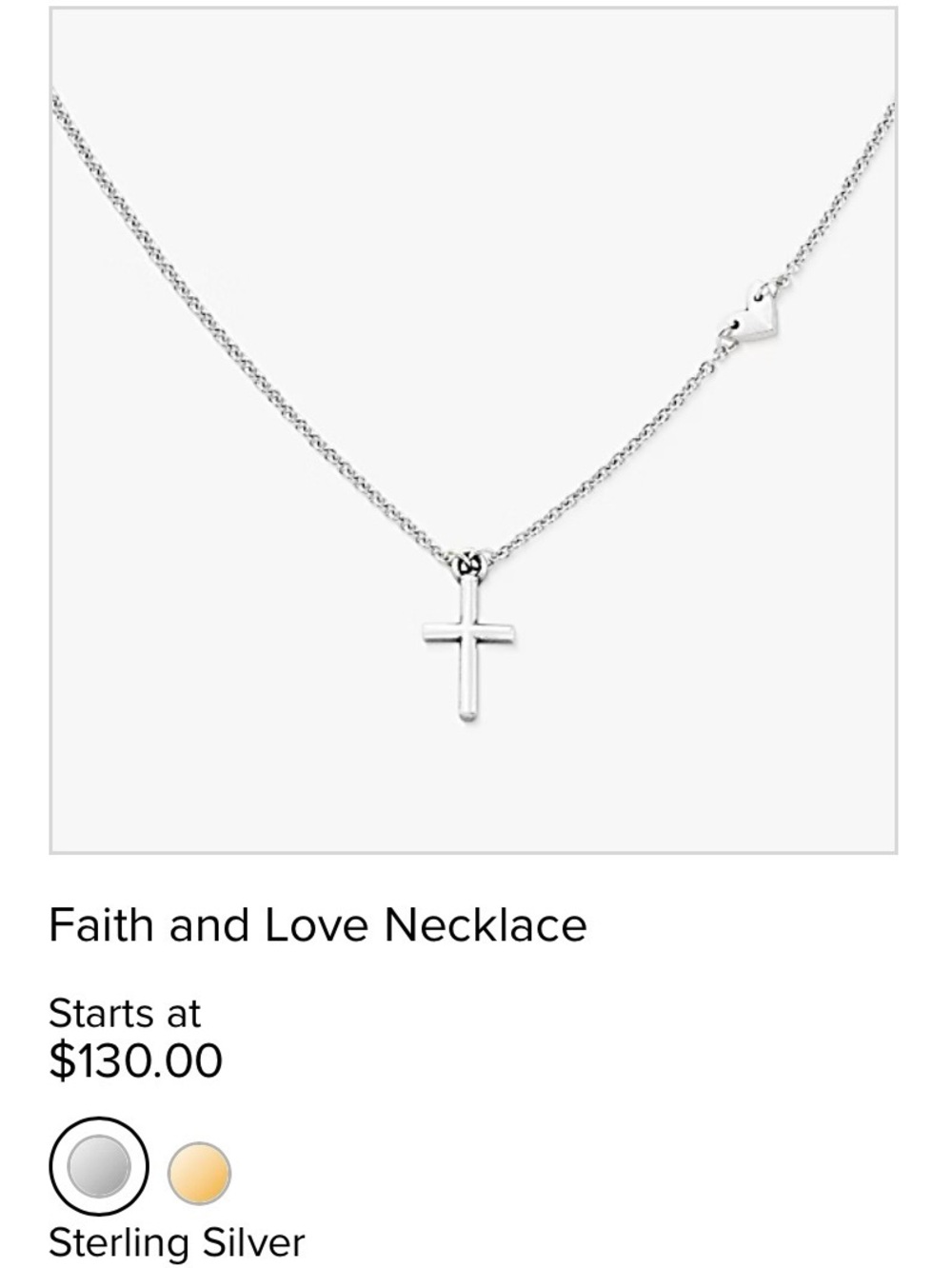 Avery Silver Layered Cross and Heart Charm Necklace Faith and Love - Picture 8 of 8